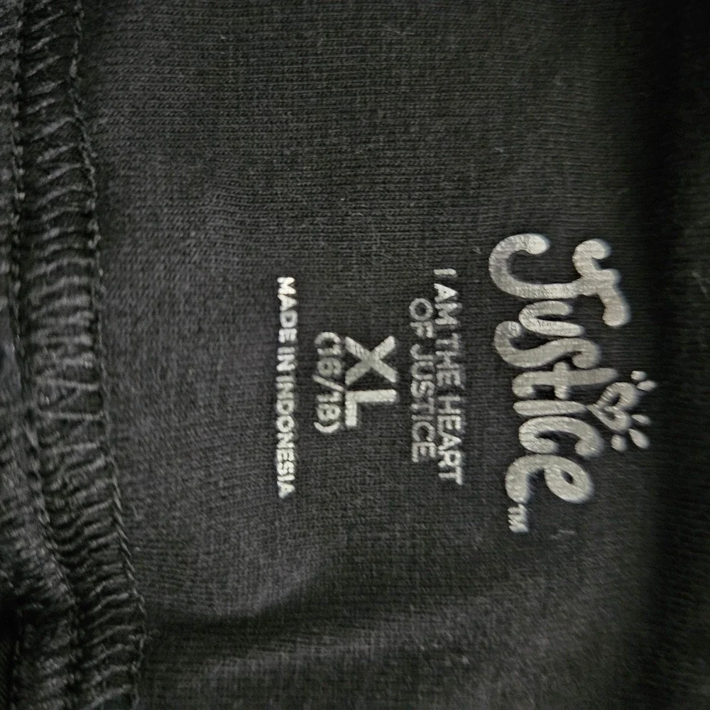 Justice Black Leggings Girls XL 
